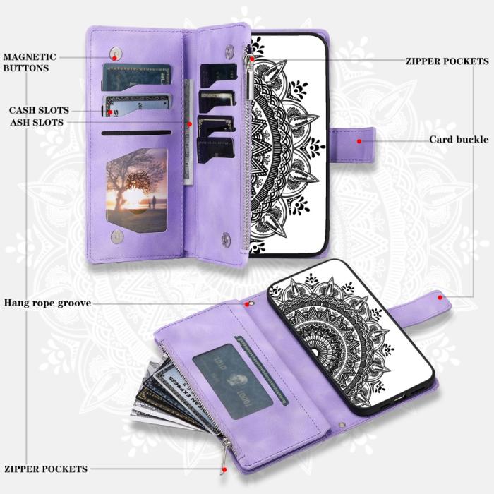 Bild 5, Xiaomi Redmi Note 14 5G Fodral Mandala Läder Lila