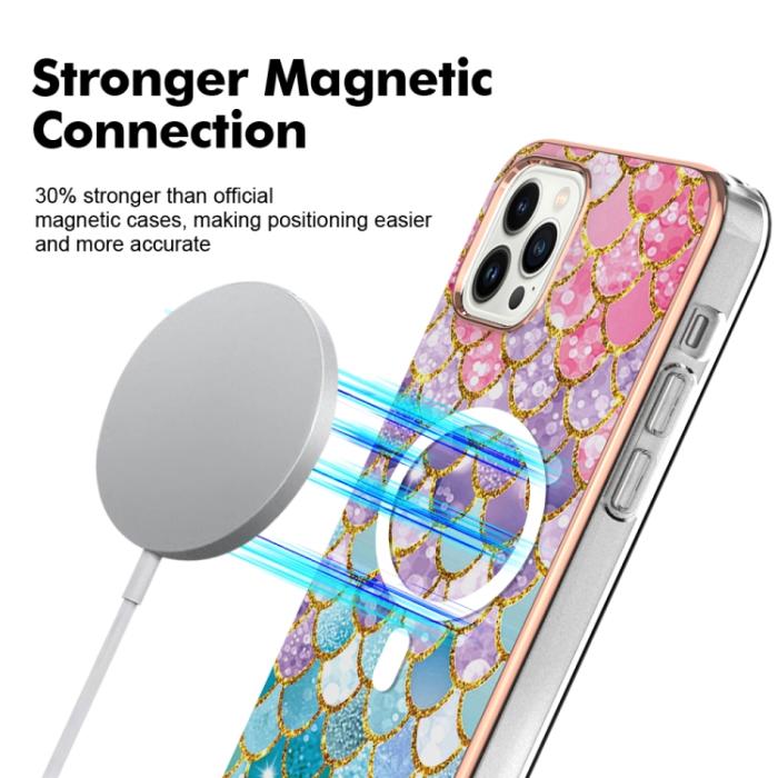 Bild 2, iPhone 15 Pro Skal MagSafe Marmor Rosa Fjäll