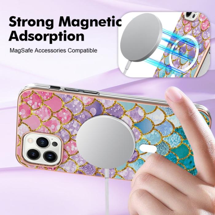 Bild 3, iPhone 15 Pro Skal MagSafe Marmor Rosa Fjäll