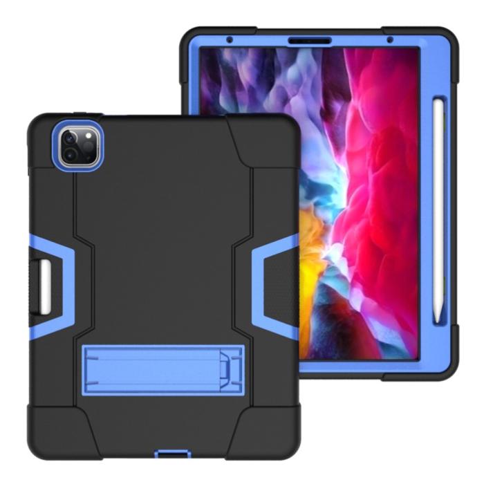 Bild 5, iPad Pro 12.9 (2020/2021) - Shockproof Skal Med Kickstand - Svart/Blå