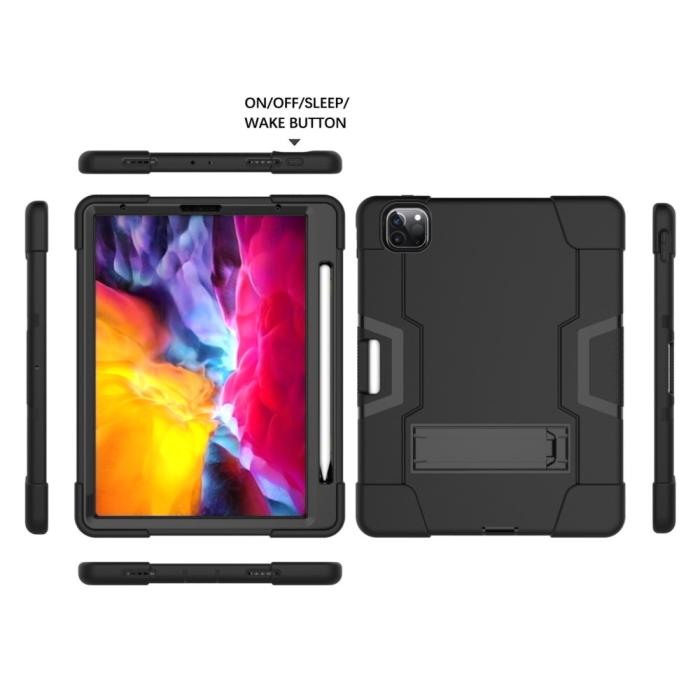 Bild 3, iPad Pro 12.9 (2020/2021) - Shockproof Skal Med Kickstand - Svart
