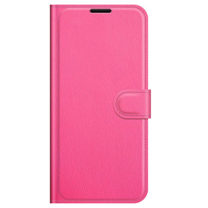 Bild 5, iPhone 13 Pro Max - Litchi Slim Läder Fodral - Rosa
