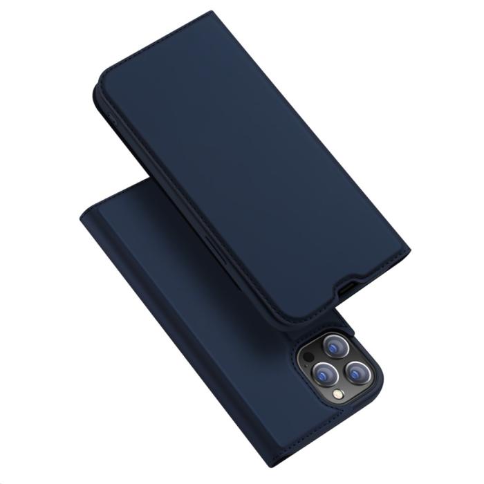 Bild 1, iPhone 13 Pro Max - DUX DUCIS Skin Pro Läder Fodral - Blå
