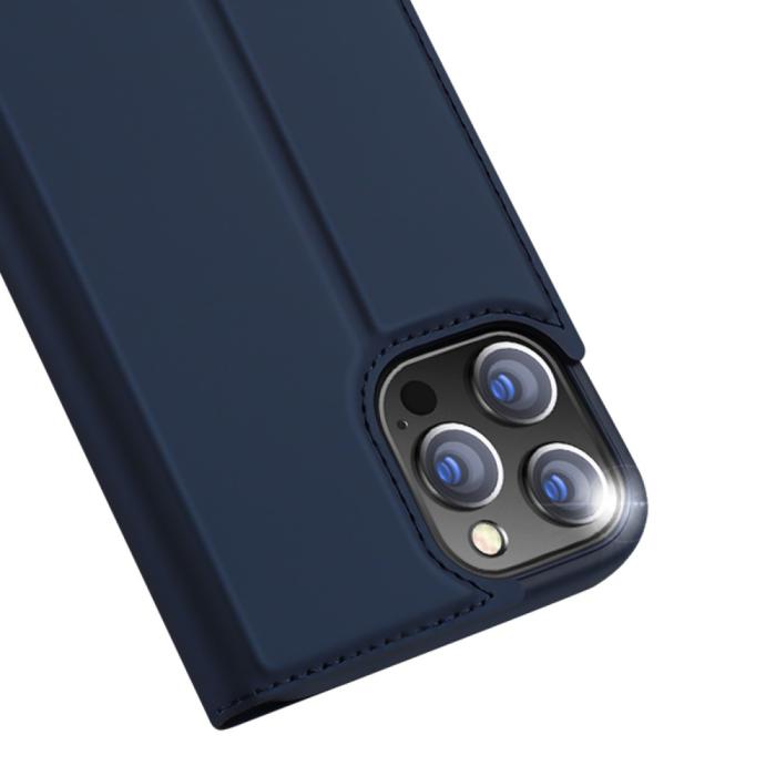 Bild 5, iPhone 13 Pro Max - DUX DUCIS Skin Pro Läder Fodral - Blå