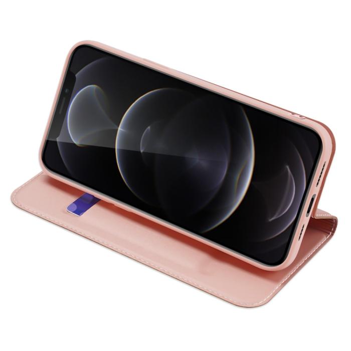 Bild 3, iPhone 13 Pro Max - DUX DUCIS Skin Pro Läder Fodral - Roséguld