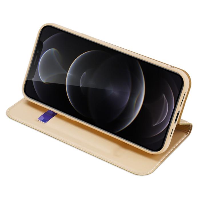 Bild 3, iPhone 13 Pro Max - DUX DUCIS Skin Pro Läder Fodral - Guld