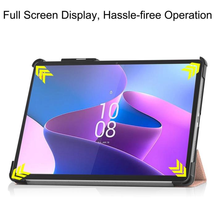 Bild 3, Lenovo Tab P11 Pro Gen 2 Fodral Tri-Fold Läder Roséguld