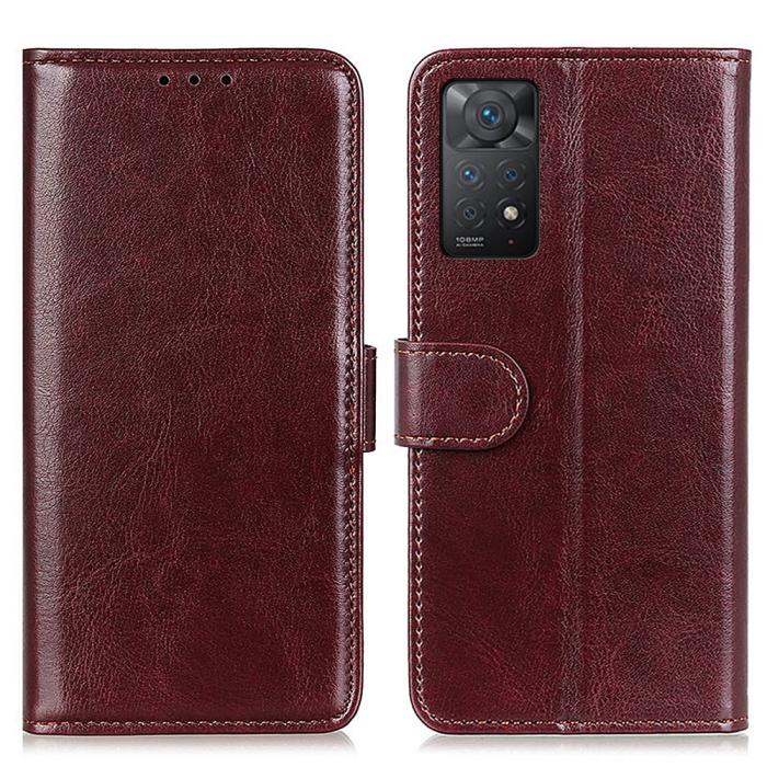 Bild 1, Xiaomi Redmi Note 11 Pro 5G Fodral Crazy Horse Brun