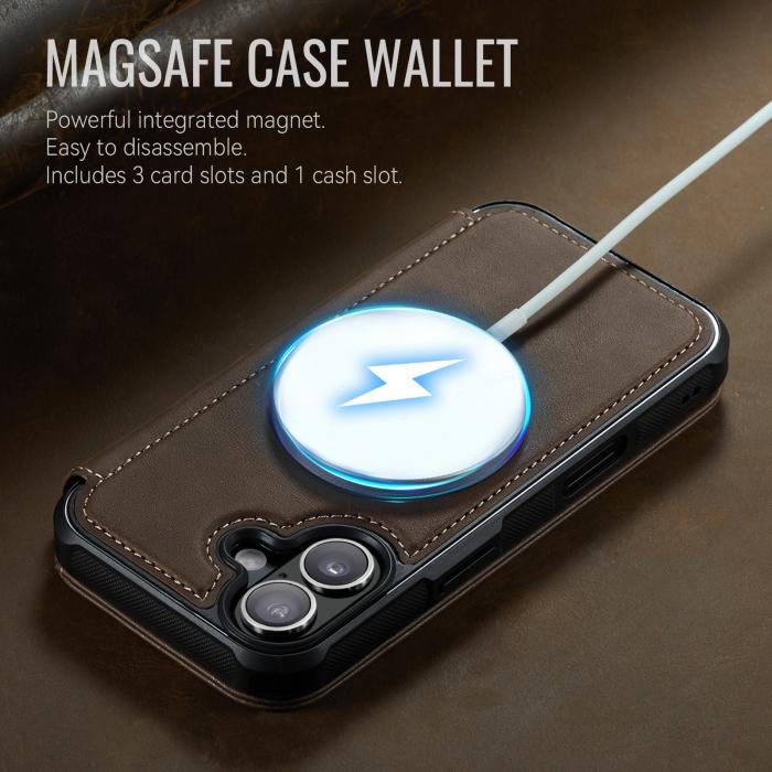Bild 3, CASEME iPhone 17 Skal RFID Plånbok Brun