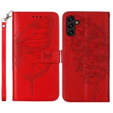 Samsung Galaxy A54 5G Fodral Med Fjäril Tryck Röd