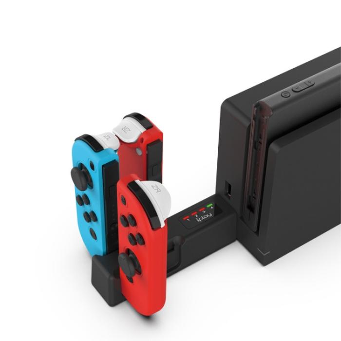 Bild 4, iPlay LED USB Laddare För 4x NSW Joy-Con Svart