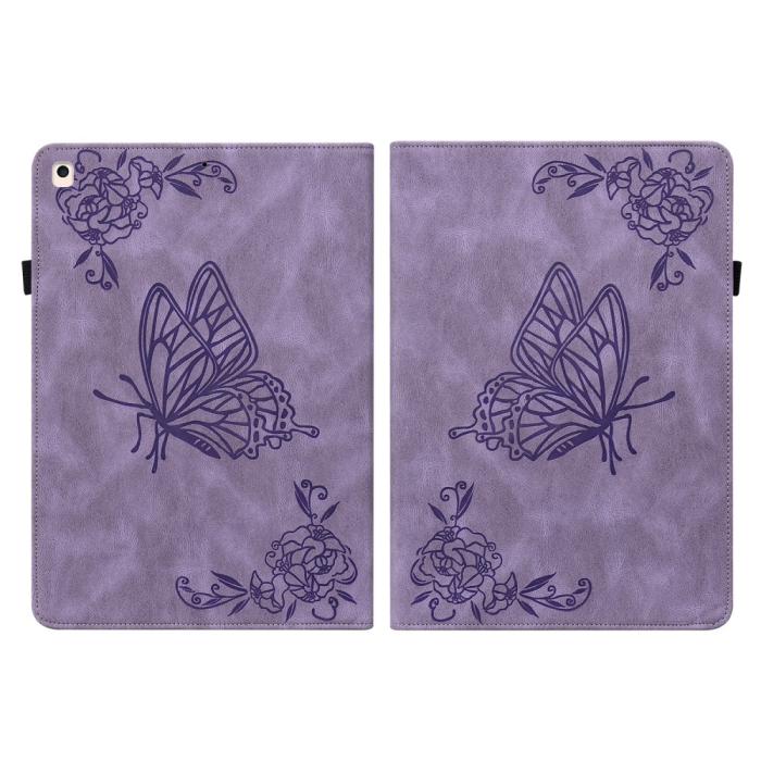 Bild 2, iPad 10.2 2019/2020/2021 Fodral Butterfly Flower Lila