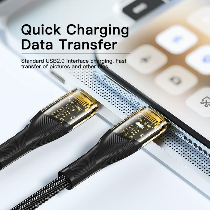 Bild 5, ESSAGER 2m 60W PD USB-C - USB-C Kabel Svart