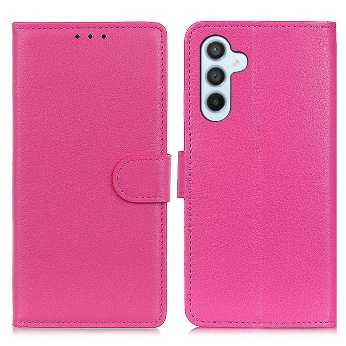 Bild 1, Samsung Galaxy S23 FE Fodral Litchi Läder Rosa