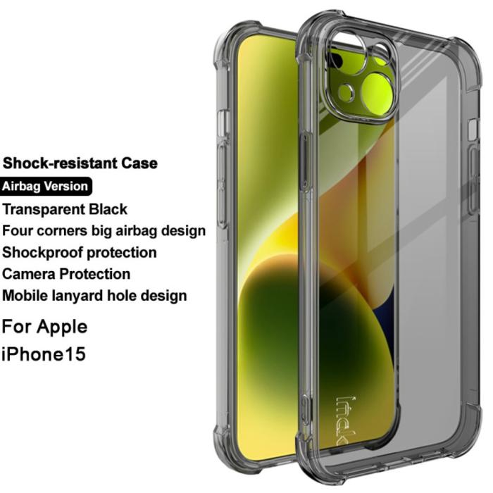 Bild 2, IMAK iPhone 15 Skal Shockproof TPU Tonad Svart