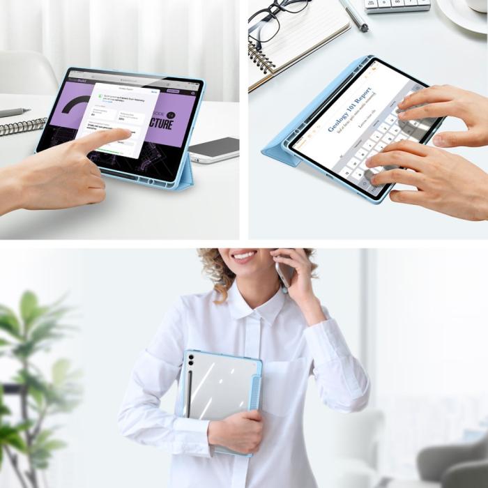 Bild 5, DUX DUCIS Galaxy Tab S9 FE Plus Fodral TOBY Hybrid Blå