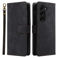 Galaxy Z Fold 6 Fodral RFID Läder Svart