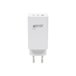 GEAR Väggladdare GaN PD 65W 2xUSB-C - 1xUSB-A Vit