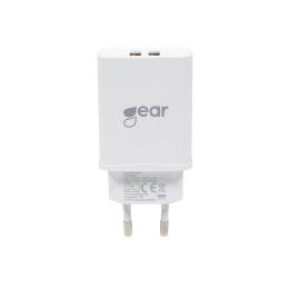 GEAR Väggladdare 2xUSB 3.1A Inkl. MicroUSB Kabel 1m Vit