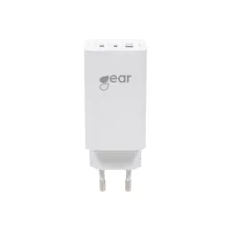 GEAR Väggladdare GaN PD 65W 2xUSB-C - 1xUSB-A Vit