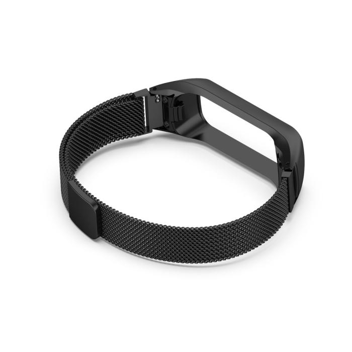 Bild 4, Samsung Galaxy Fit 2 Metall Armband Milanese Loop Svart