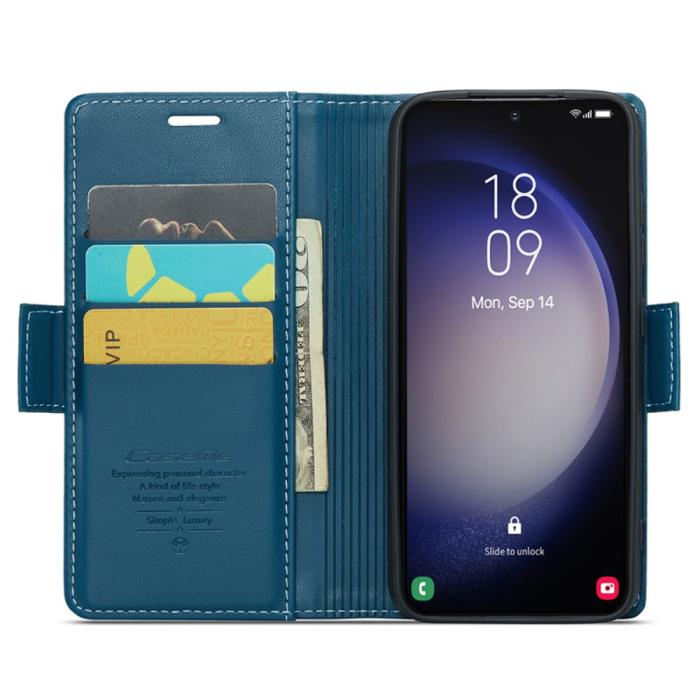 Bild 2, CASEME Galaxy S24 Plus Fodral RFID Läder Blå