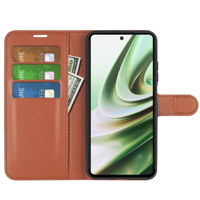 Bild 2, OnePlus Nord CE 3 Lite 5G Fodral Litchi Läder Brun