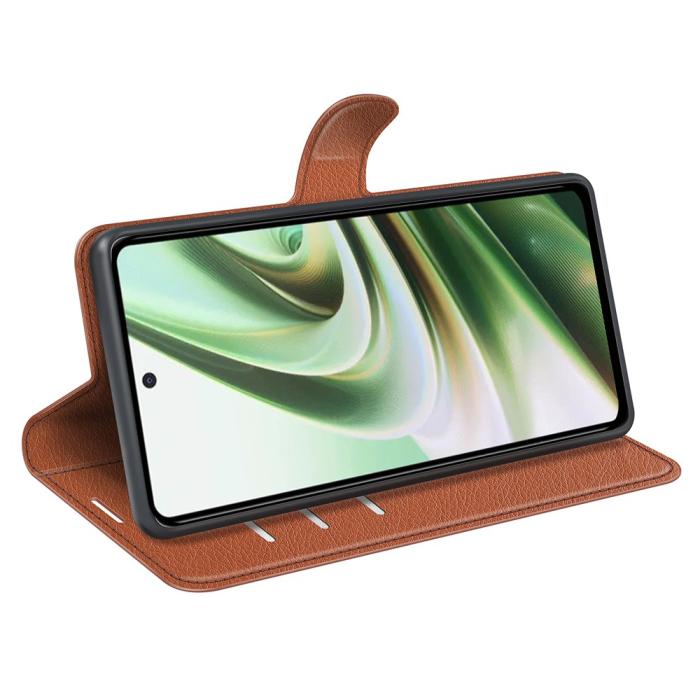 Bild 3, OnePlus Nord CE 3 Lite 5G Fodral Litchi Läder Brun