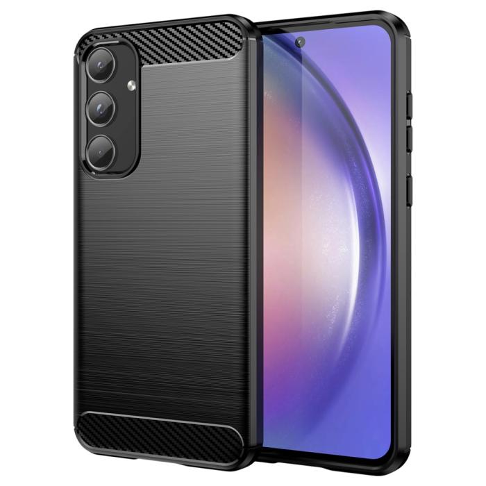 Bild 1, Samsung Galaxy A55 5G Skal Borstad Stål Textur Svart