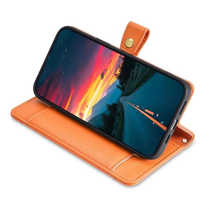 Bild 3, Xiaomi Redmi 15C Fodral Läder Multifunktionellt Orange