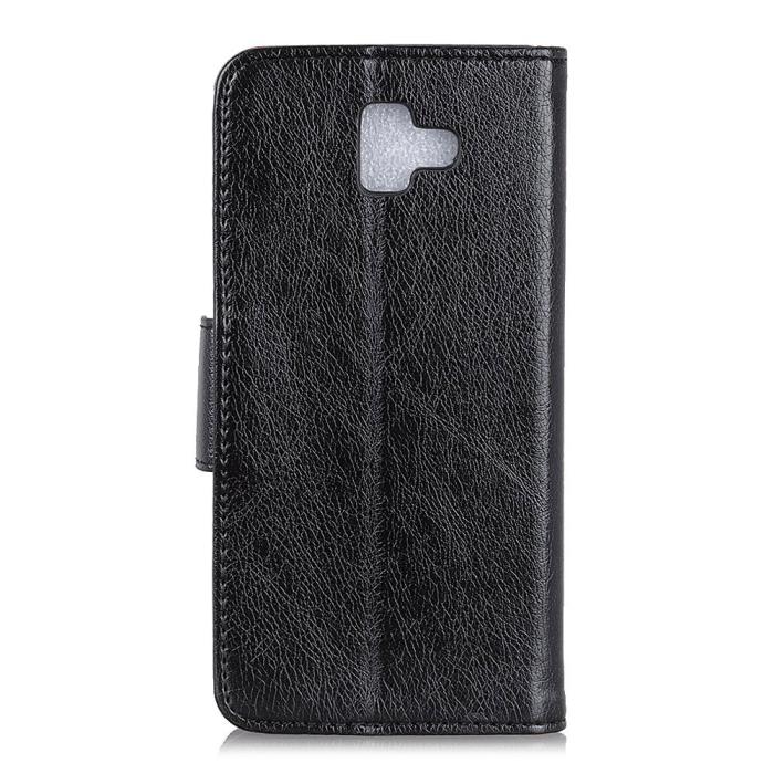 Bild 4, Samsung Galaxy J6 Plus - Premium Split Läder Plånboksfodral - Svart