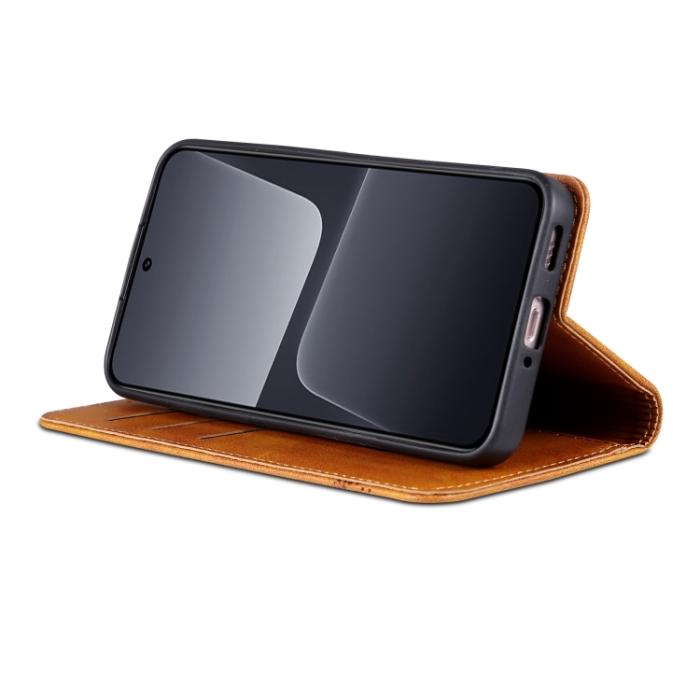 Bild 5, AZNS Xiaomi 13 5G Fodral Flip Läder Ljus Brun