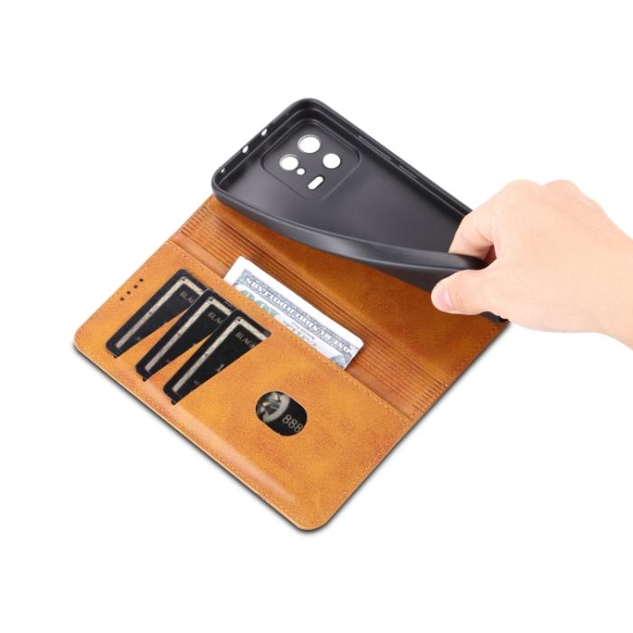 Bild 6, AZNS Xiaomi 13 5G Fodral Flip Läder Ljus Brun