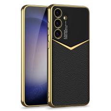 GKK Galaxy S25 Plus Skal L&auml;der Hybrid Electroplate Svart