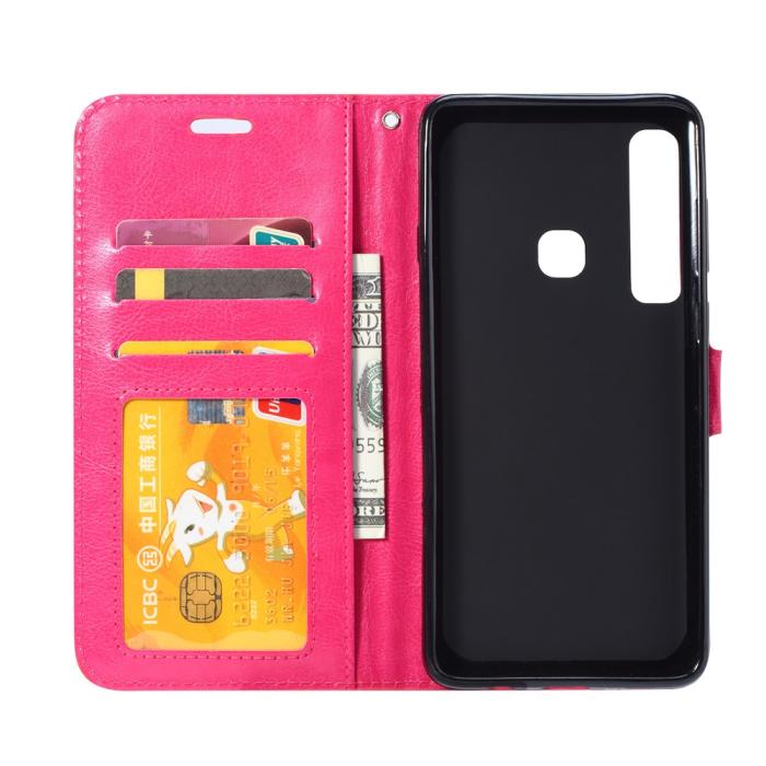 Bild 4, Samsung Galaxy A9 (2018) - Crazy Horse Plånboksfodral - Rosa