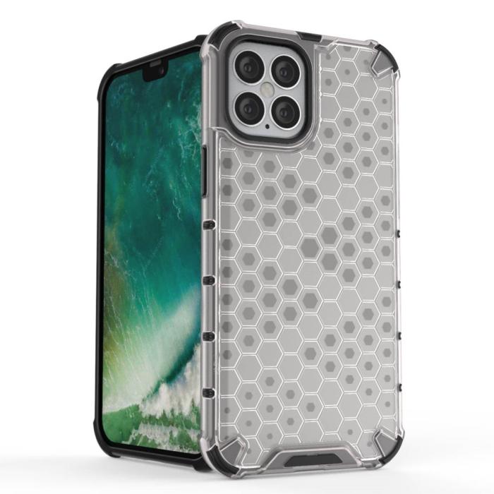 Bild 2, iPhone 12 Pro Max - Armor Honeycomb Textur - Vit