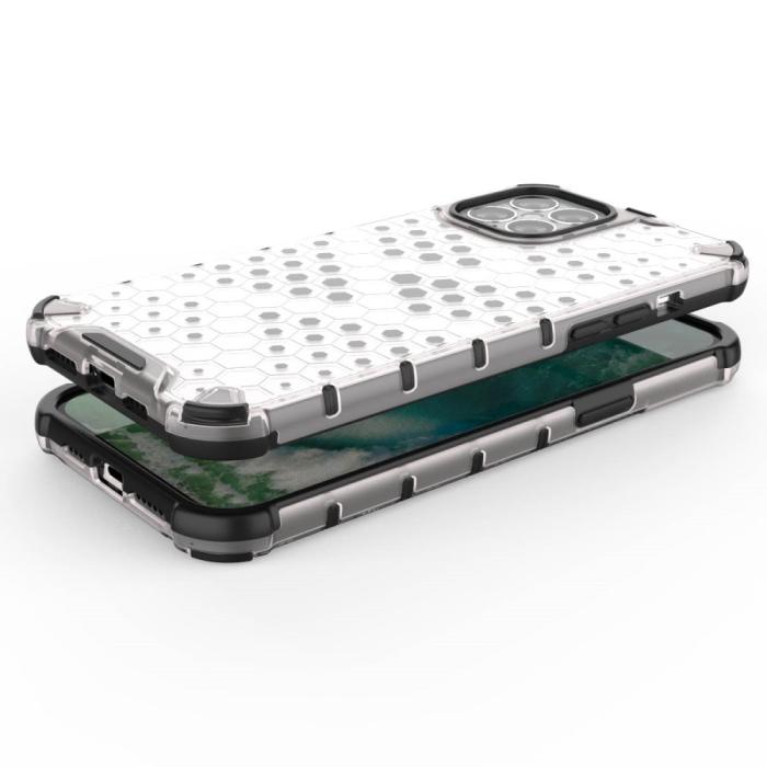 Bild 3, iPhone 12 Pro Max - Armor Honeycomb Textur - Vit