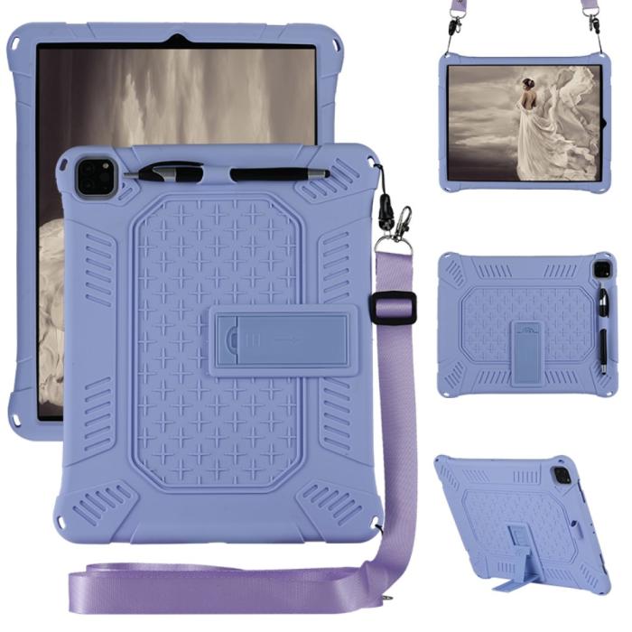 Bild 1, iPad Pro 12.9 (2018/2020/2021) - Hybrid Skal Kickstand Och Rem - Lila
