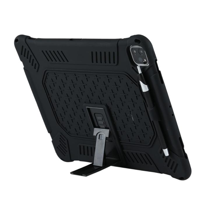 Bild 4, iPad Pro 12.9 (2018/2020/2021) - Hybrid Skal Kickstand Och Rem - Svart