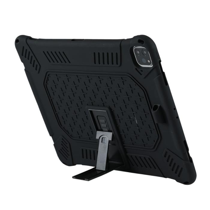 Bild 5, iPad Pro 12.9 (2018/2020/2021) - Hybrid Skal Kickstand Och Rem - Svart