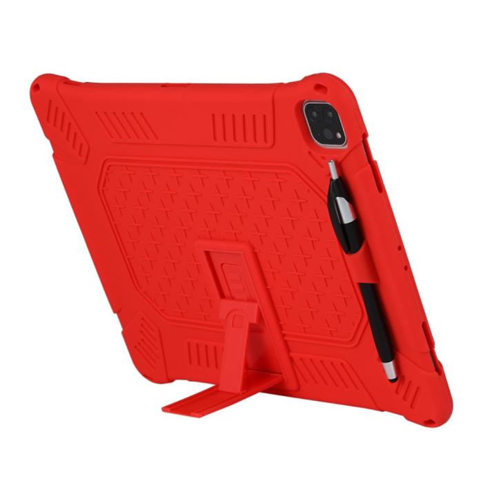 Bild 4, iPad Pro 12.9 (2018/2020/2021) - Hybrid Skal Kickstand Och Rem - Röd