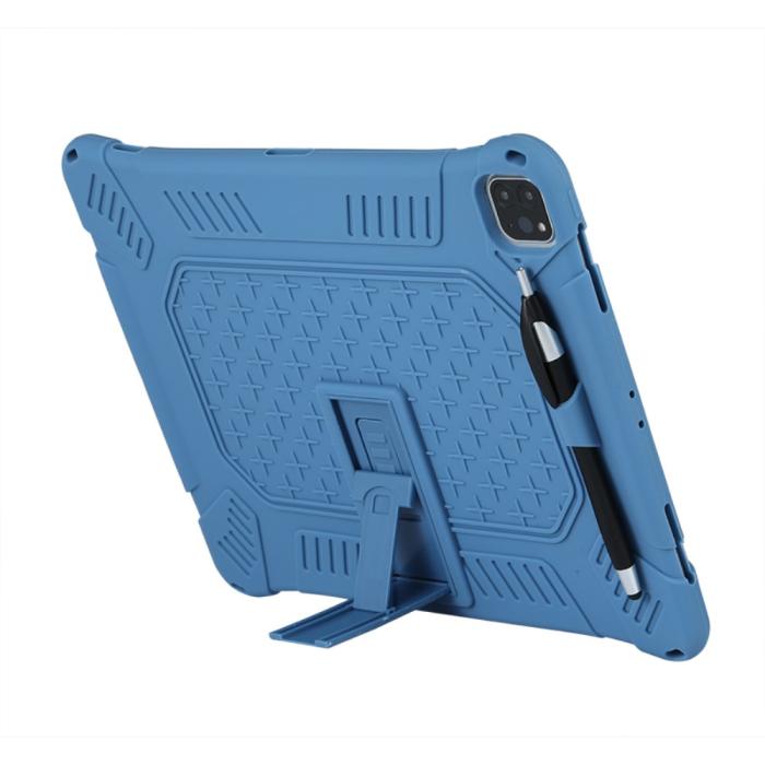 Bild 4, iPad Pro 12.9 (2018/2020/2021) - Hybrid Skal Kickstand Och Rem - Blå