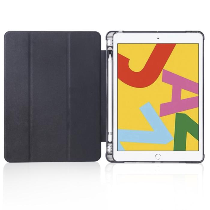Bild 4, iPad 10.2 2019/2020/2021 Fodral Tri-Fold Med Pennhållare Svart