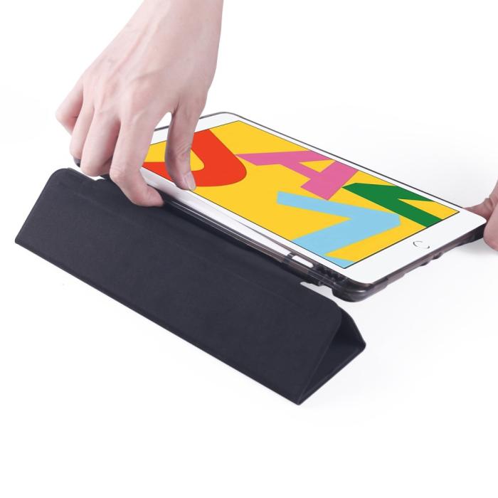 Bild 5, iPad 10.2 2019/2020/2021 Fodral Tri-Fold Med Pennhållare Svart