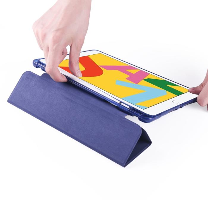 Bild 5, iPad 10.2 2019/2020/2021 Fodral Tri-Fold Med Pennhållare Mörk Blå