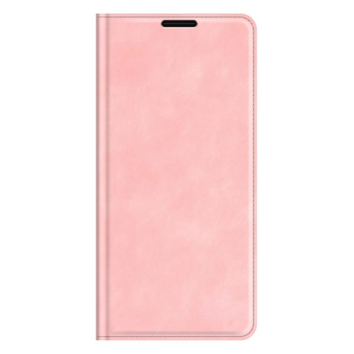 Bild 6, iPhone 13 Pro Max - Solid Läder Flip Fodral - Ljus Rosa