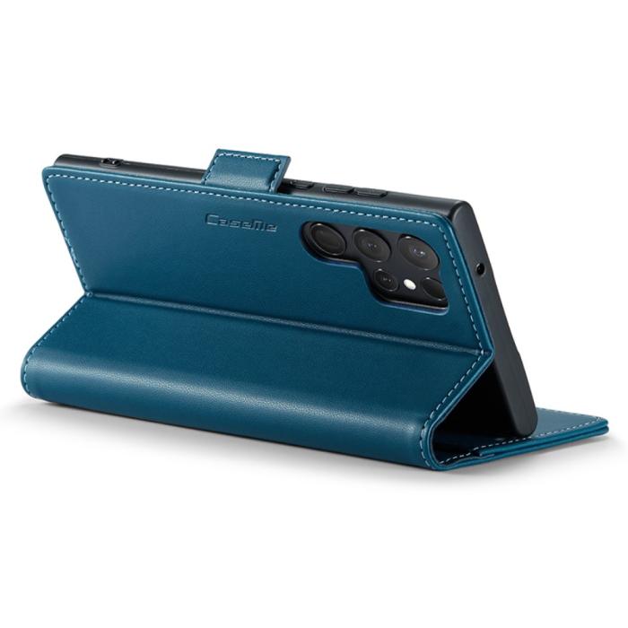 Bild 3, CASEME Galaxy S24 Ultra Fodral Slim Litchi Läder Blå