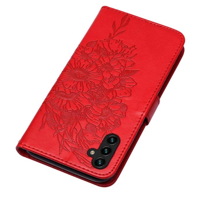 Bild 5, Samsung Galaxy A54 5G Fodral Med Fjäril Tryck Röd