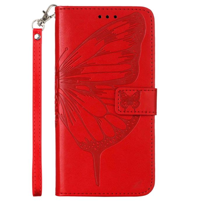 Bild 6, Samsung Galaxy A54 5G Fodral Med Fjäril Tryck Röd