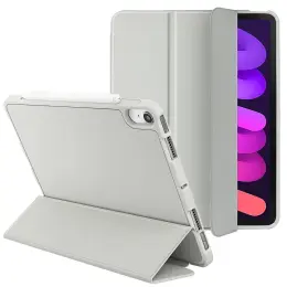 iPad Mini 2024/2021 Fodral Tri-Fold Pennhållare Grå